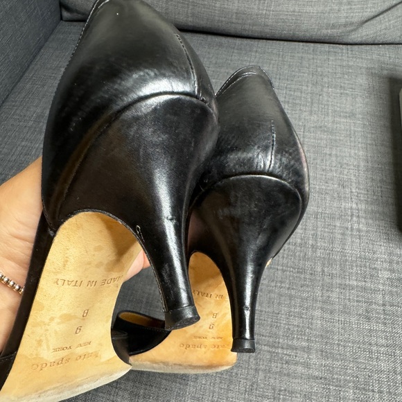 Kate Spade kitten heels black open toe heels - Picture 6 of 6
